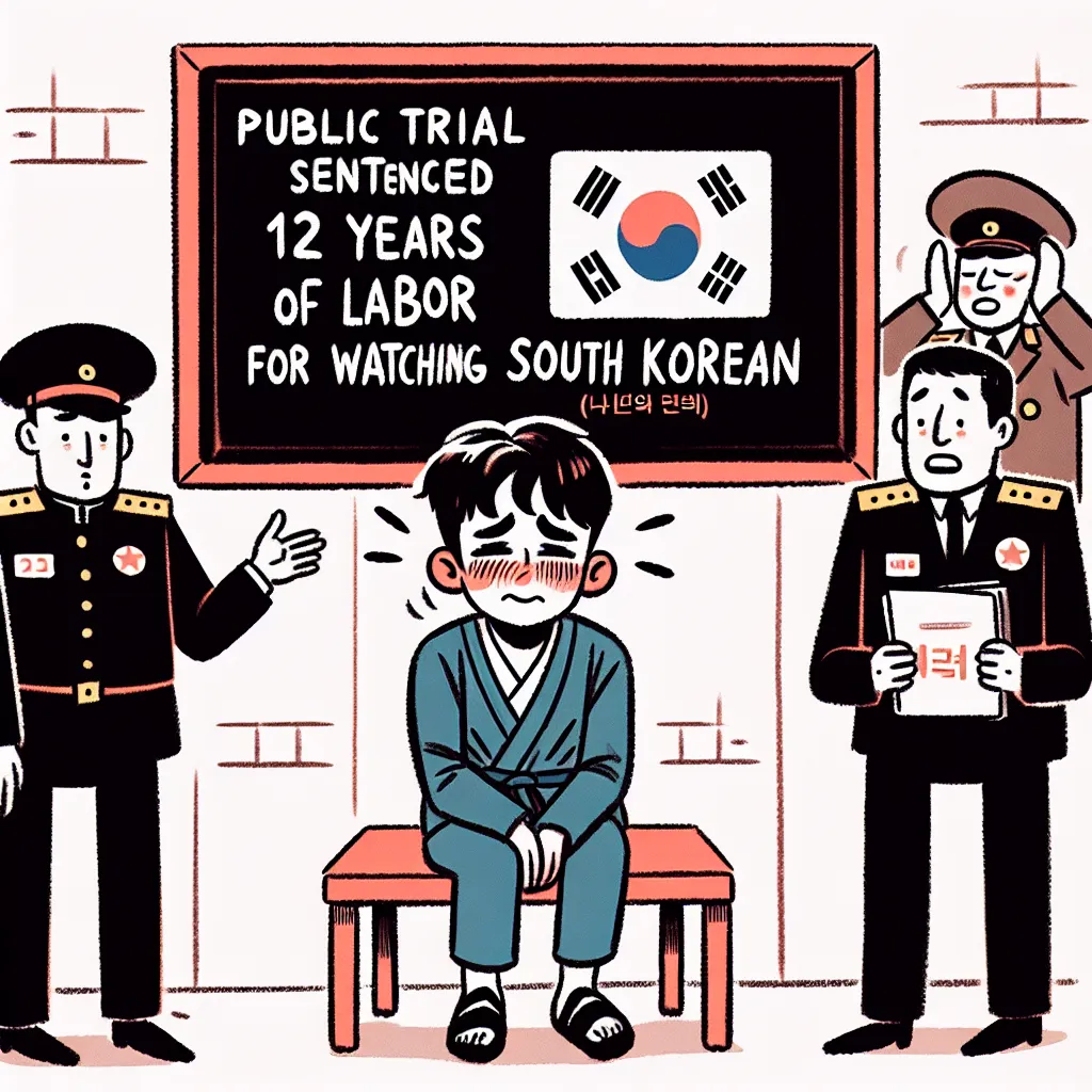 북한 청소년 공개 재판, 남한 드라마 시청으로 12년 노동형 선고