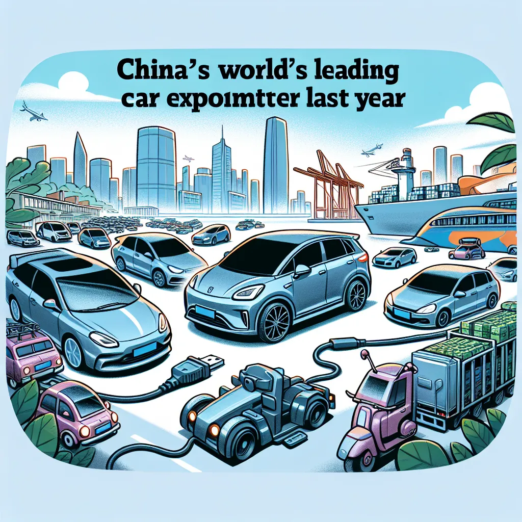 중국, 작년 자동차 수출 세계 1위 등극